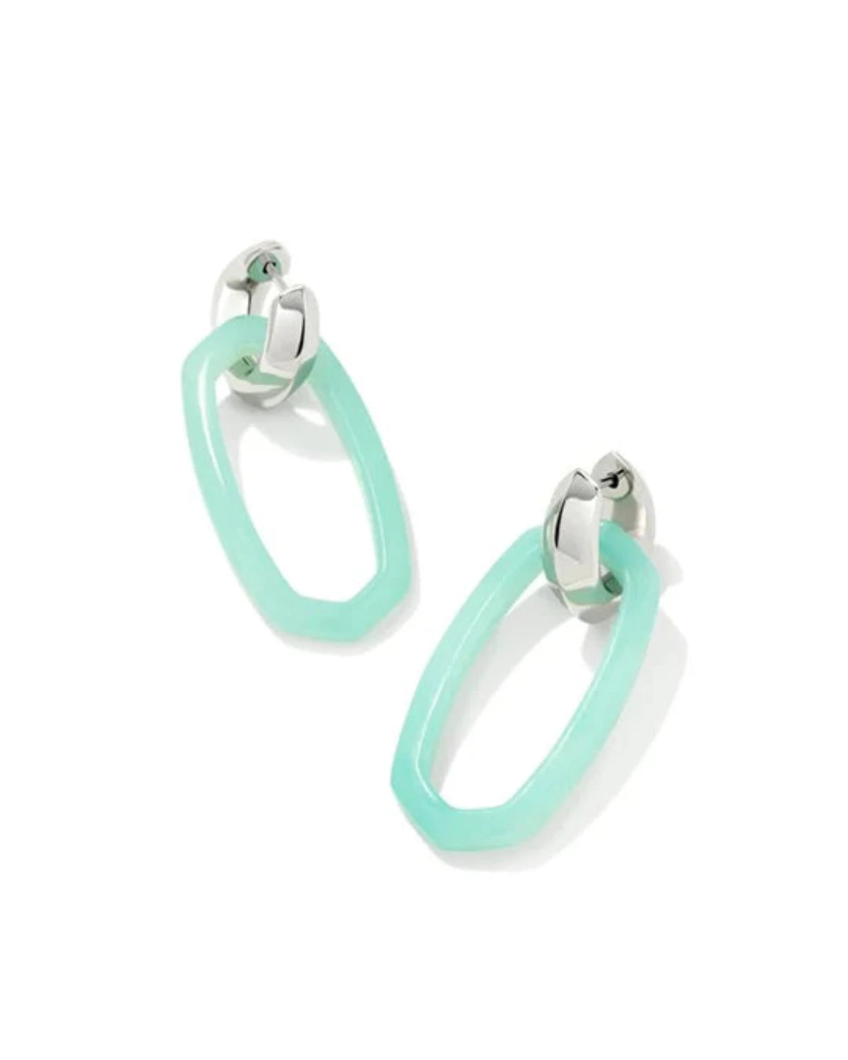 Danielle Silver Convertible Link Earrings in Teal Amazonzite