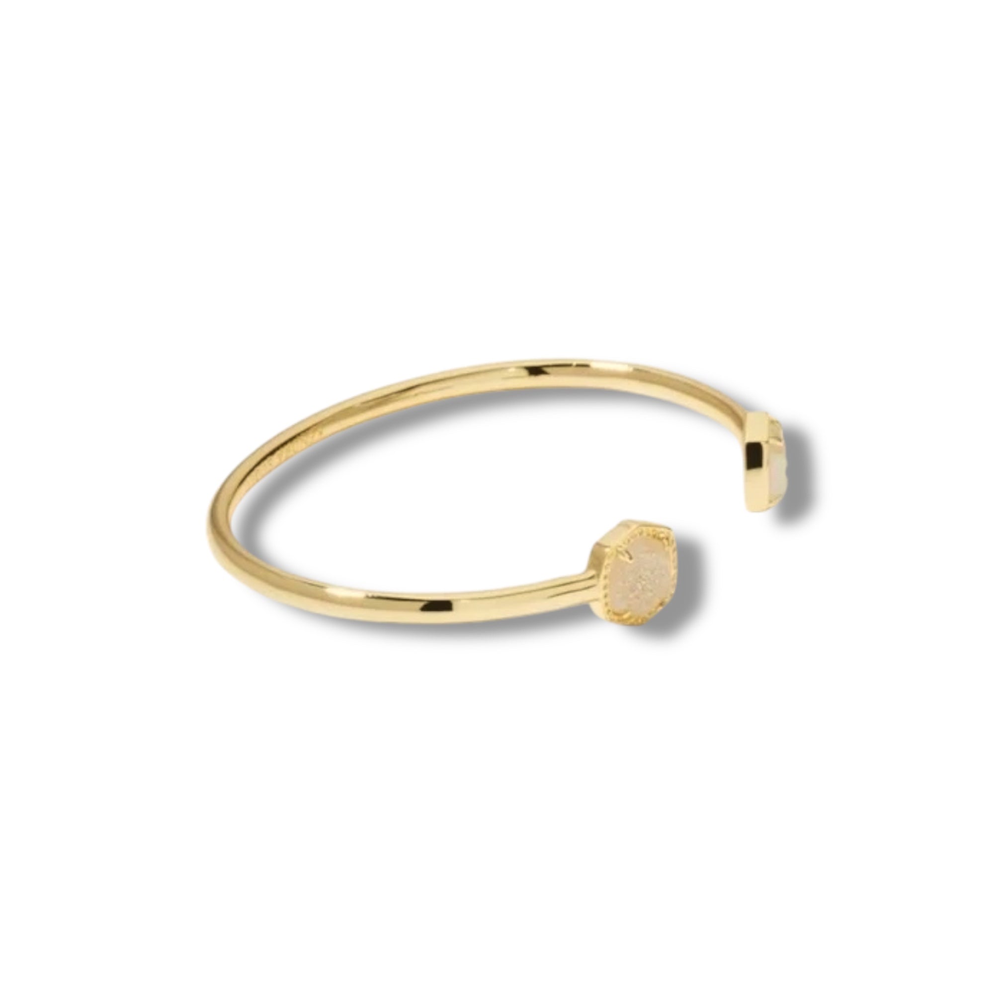 Davie Gold Tone Cuff Bracelet in Iridescent Drusy