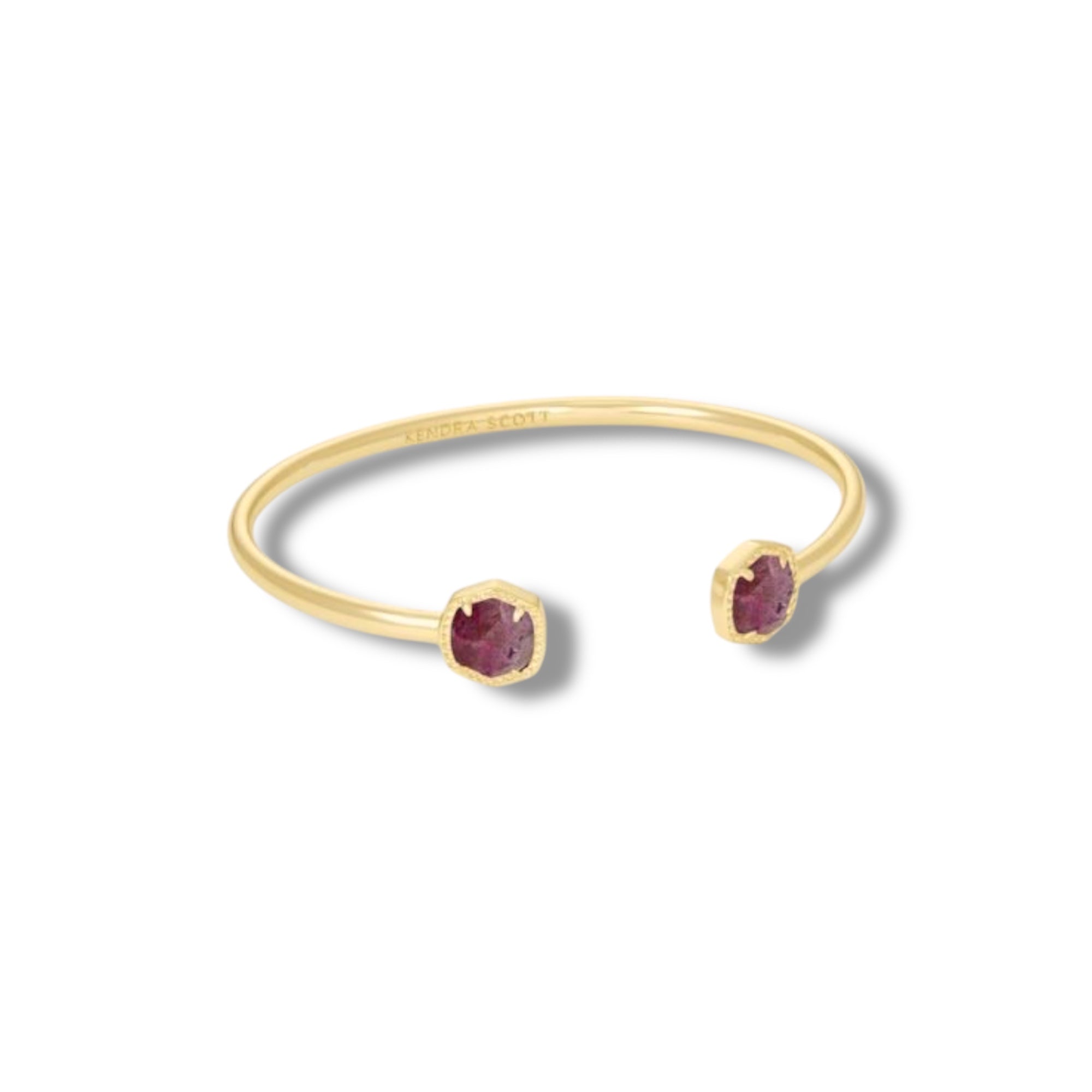 Davie Gold Tone Cuff Bracelet in Raspberry Labradorite