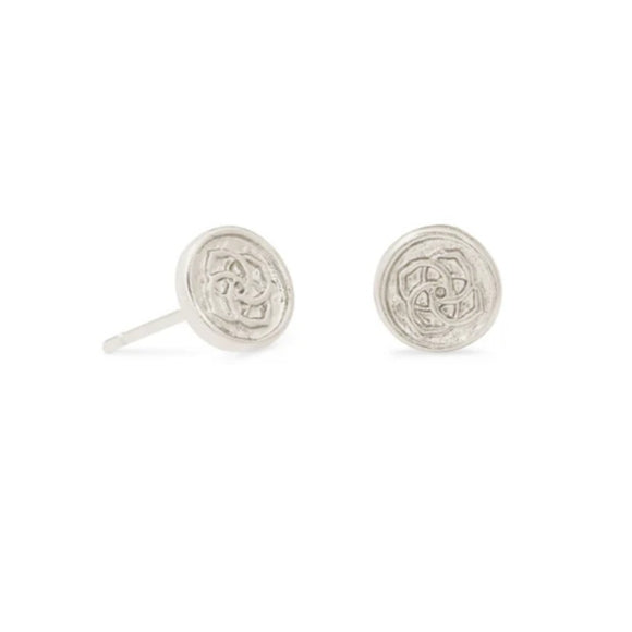 Dira Coin Stud Earrings In Silver