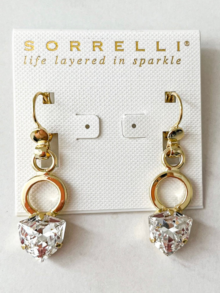  Gold Dangle Crystal Earrings