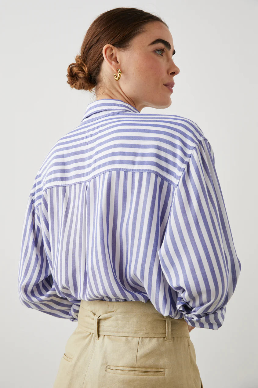 Elle Shirt Blue White Stripe - Bella's House Tulsa