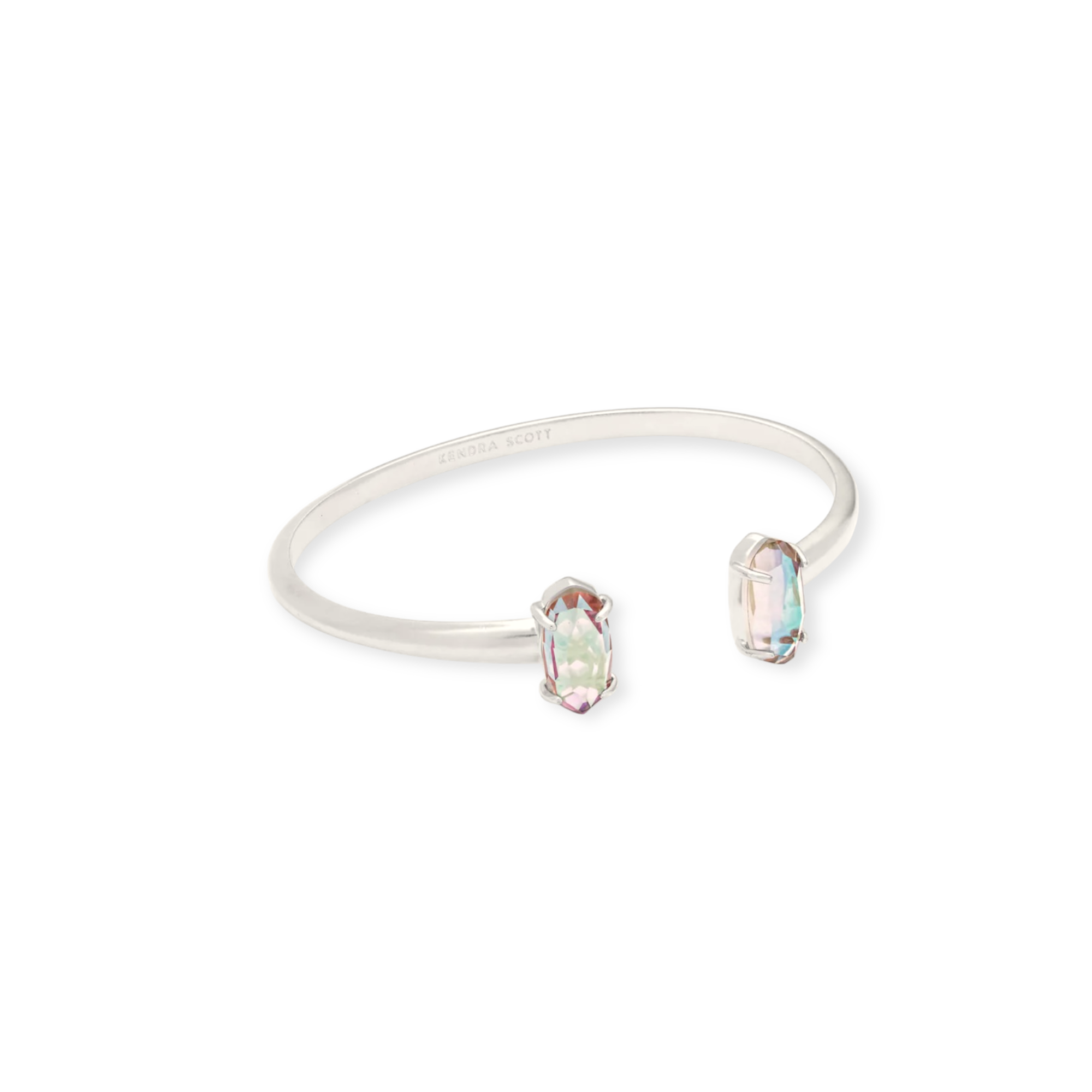 Edi Silver Cuff Bracelet in Dichroic Glass