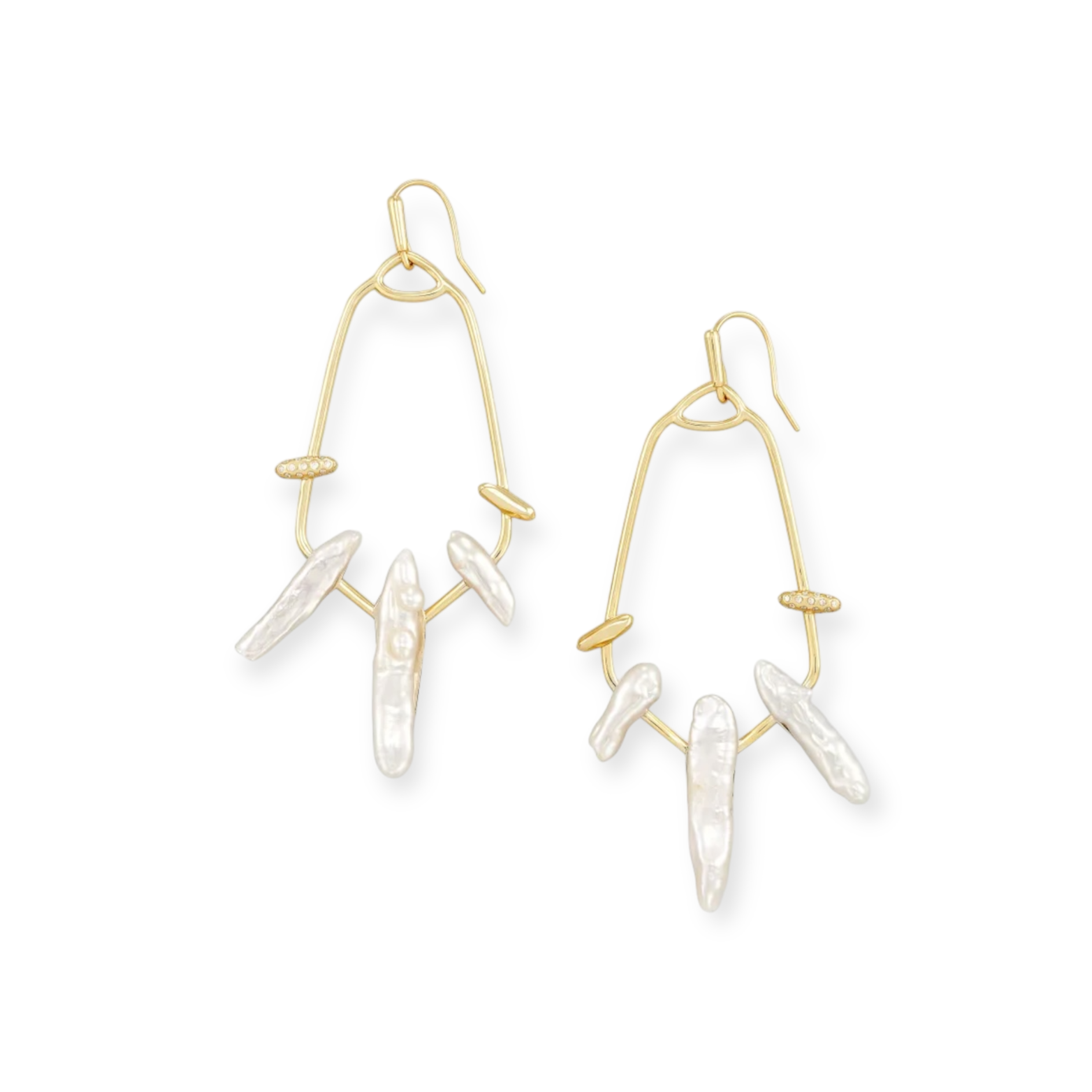 Eileen Gold Statement Earrings in Freshwater Cultured Pearl