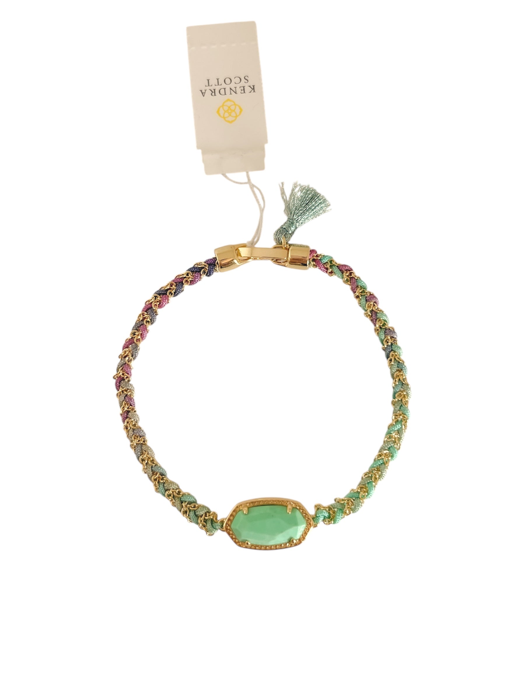 Elaina Braided Friendship Bracelet Gold in Mint Magnesite