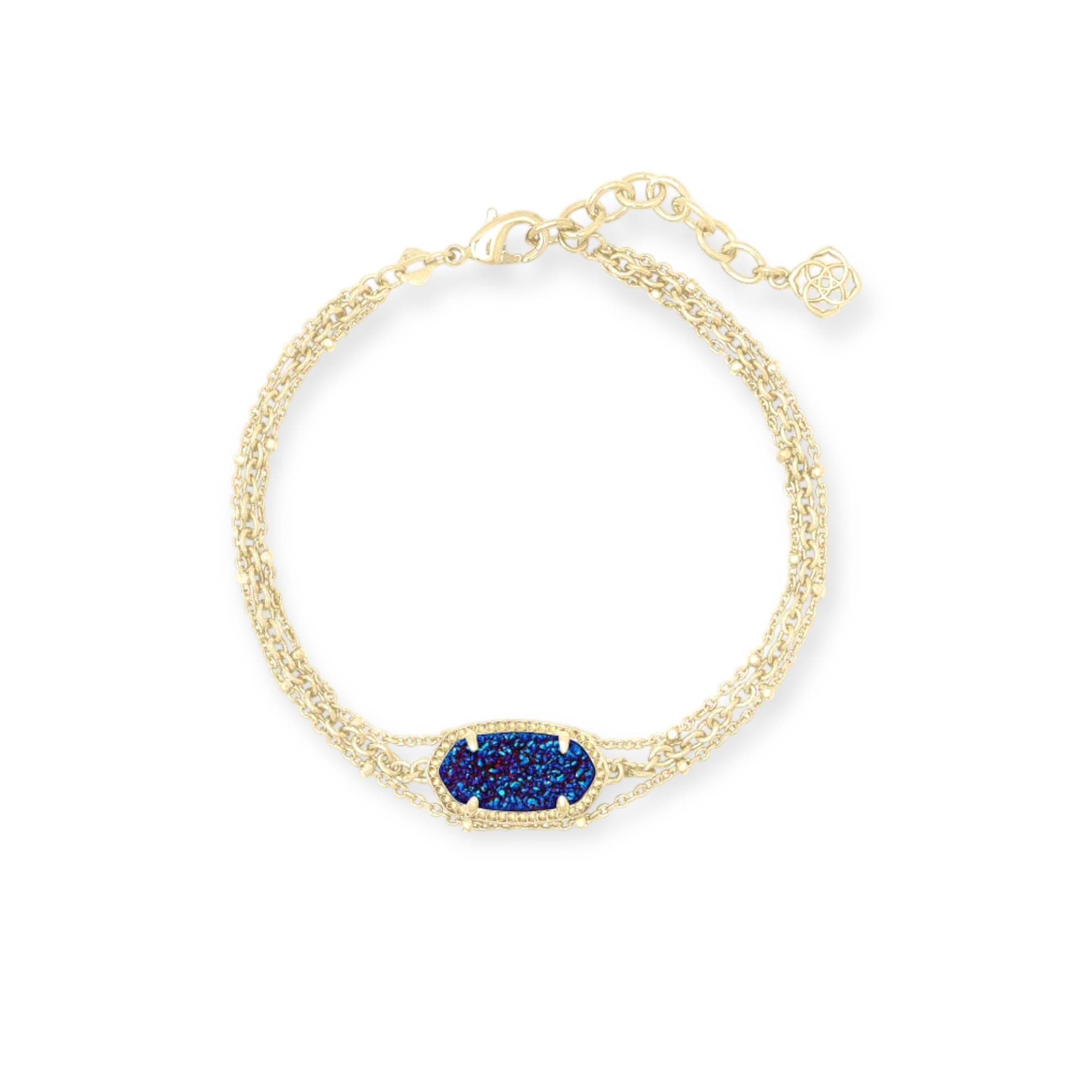 Elaina Multi Strand Bracelet Indigo Blue Drusy 