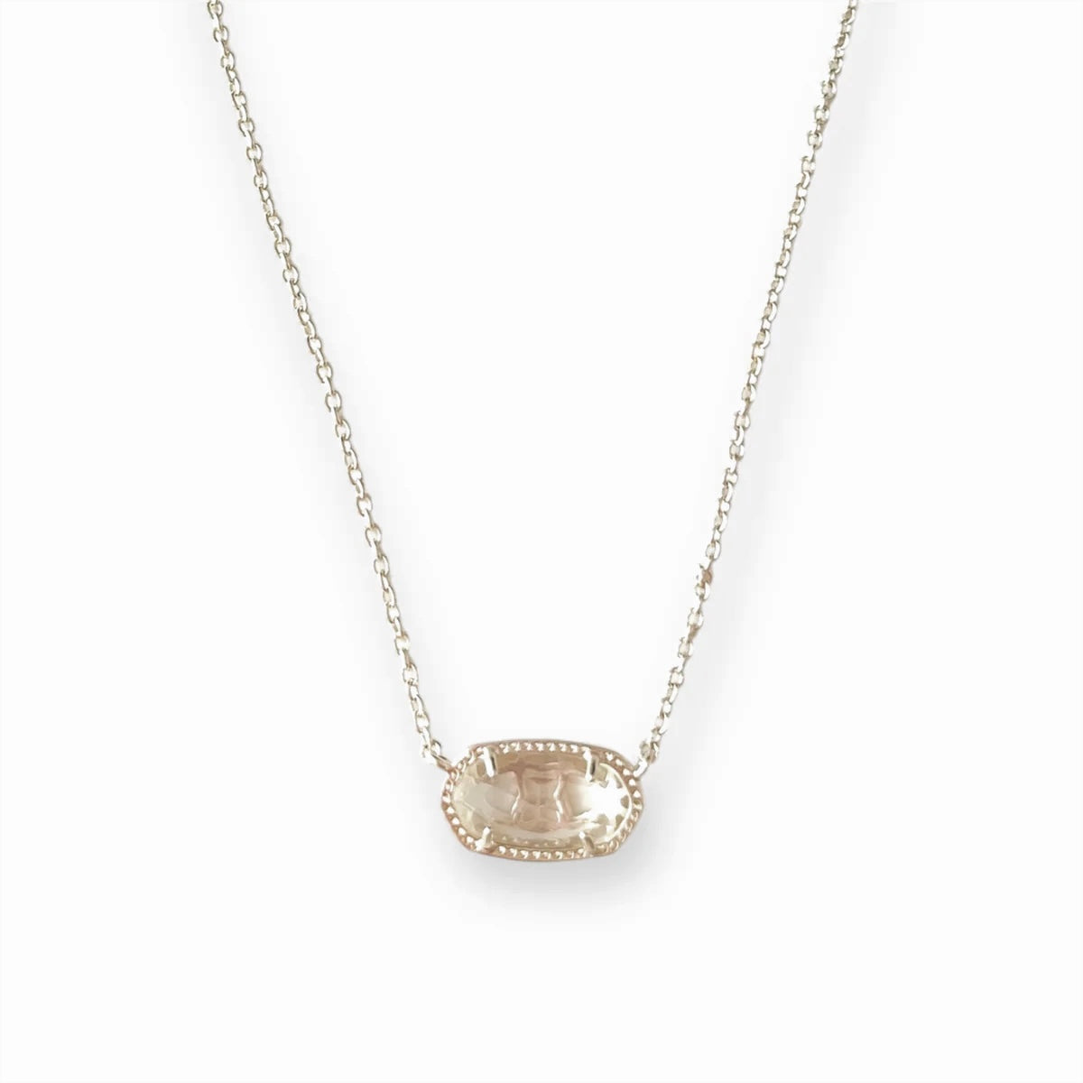 Elisa Silver Pendant Necklace in Clear Crystal