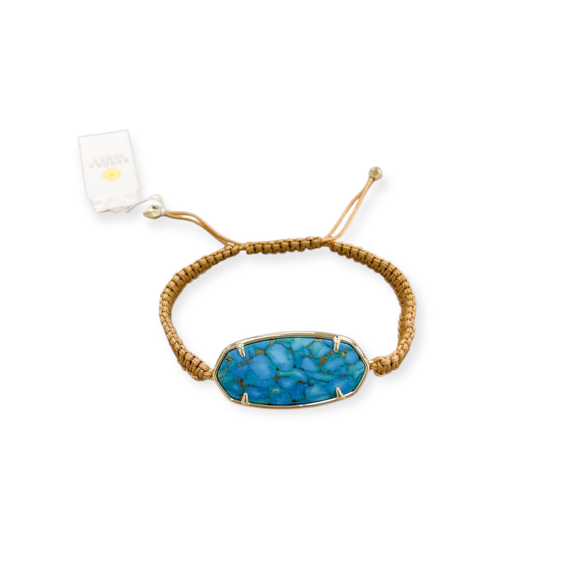 Elle Gold Friendship Bracelet in Bronze Veined Turquoise