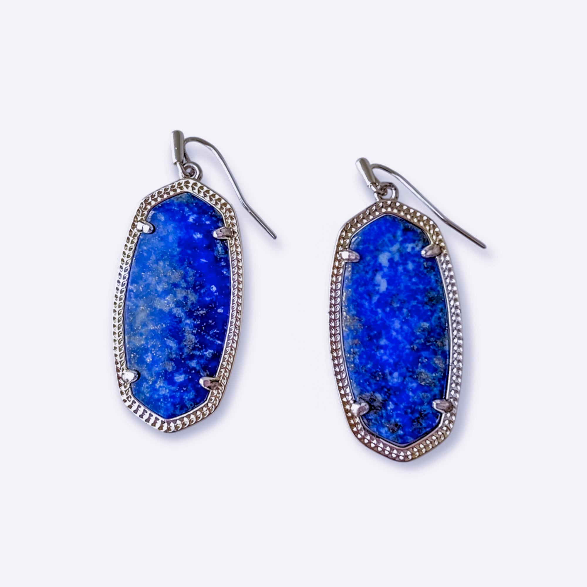Elle Bright Silver Blue Lapis Earrings