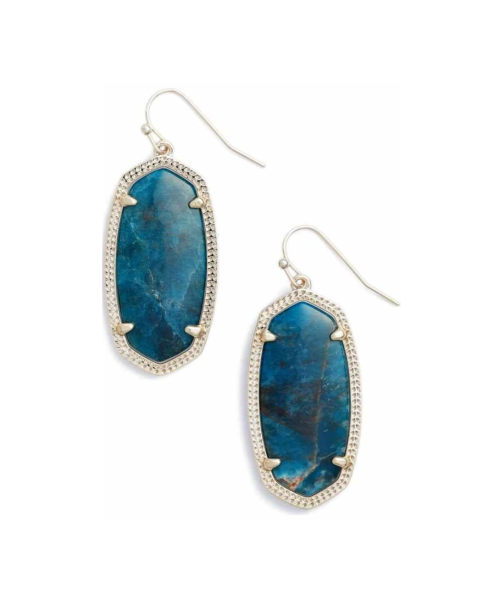 Elle Bronze Drop Earrings in Aqua Apatite
