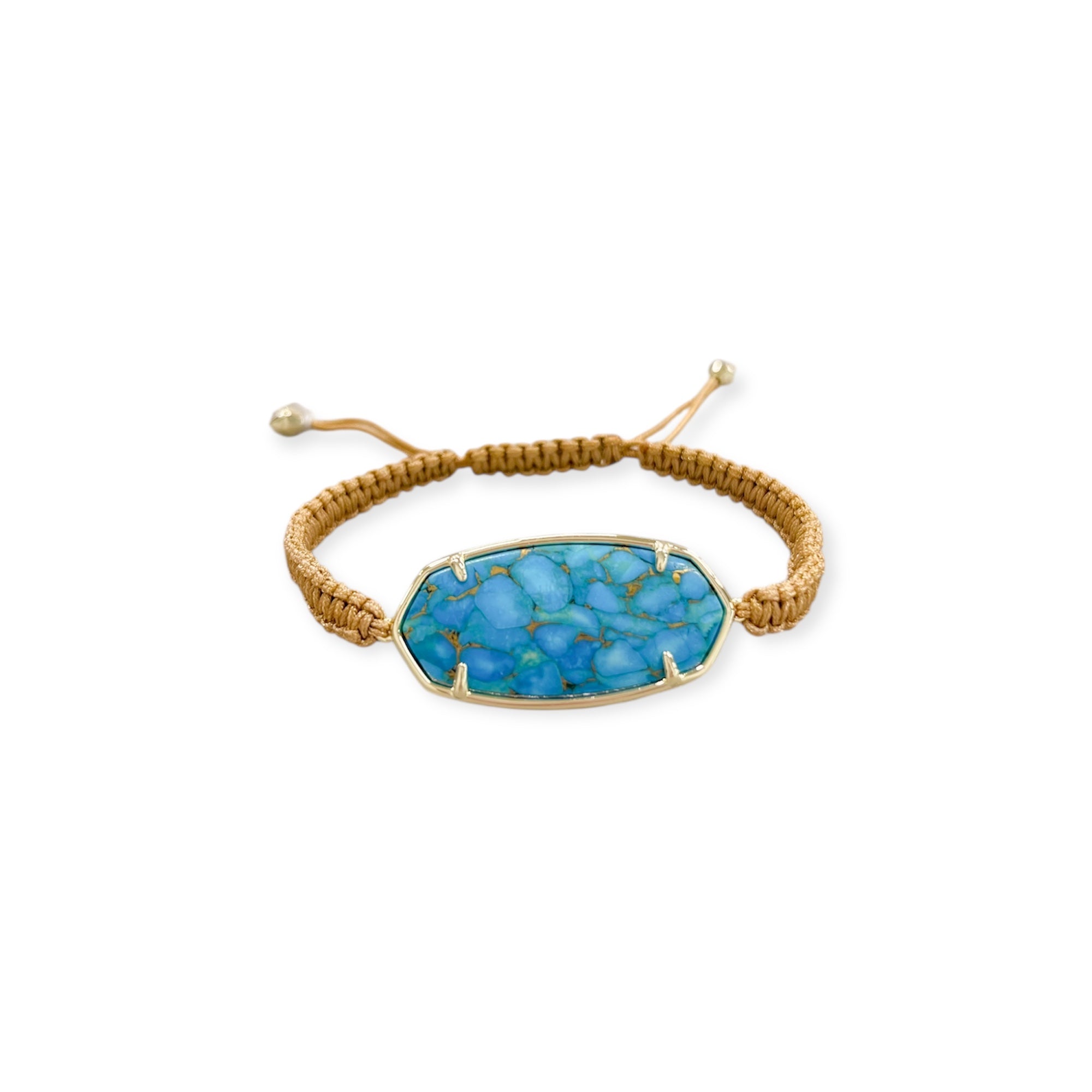 Elle Gold Friendship Bracelet in Bronze Veined Turquoise