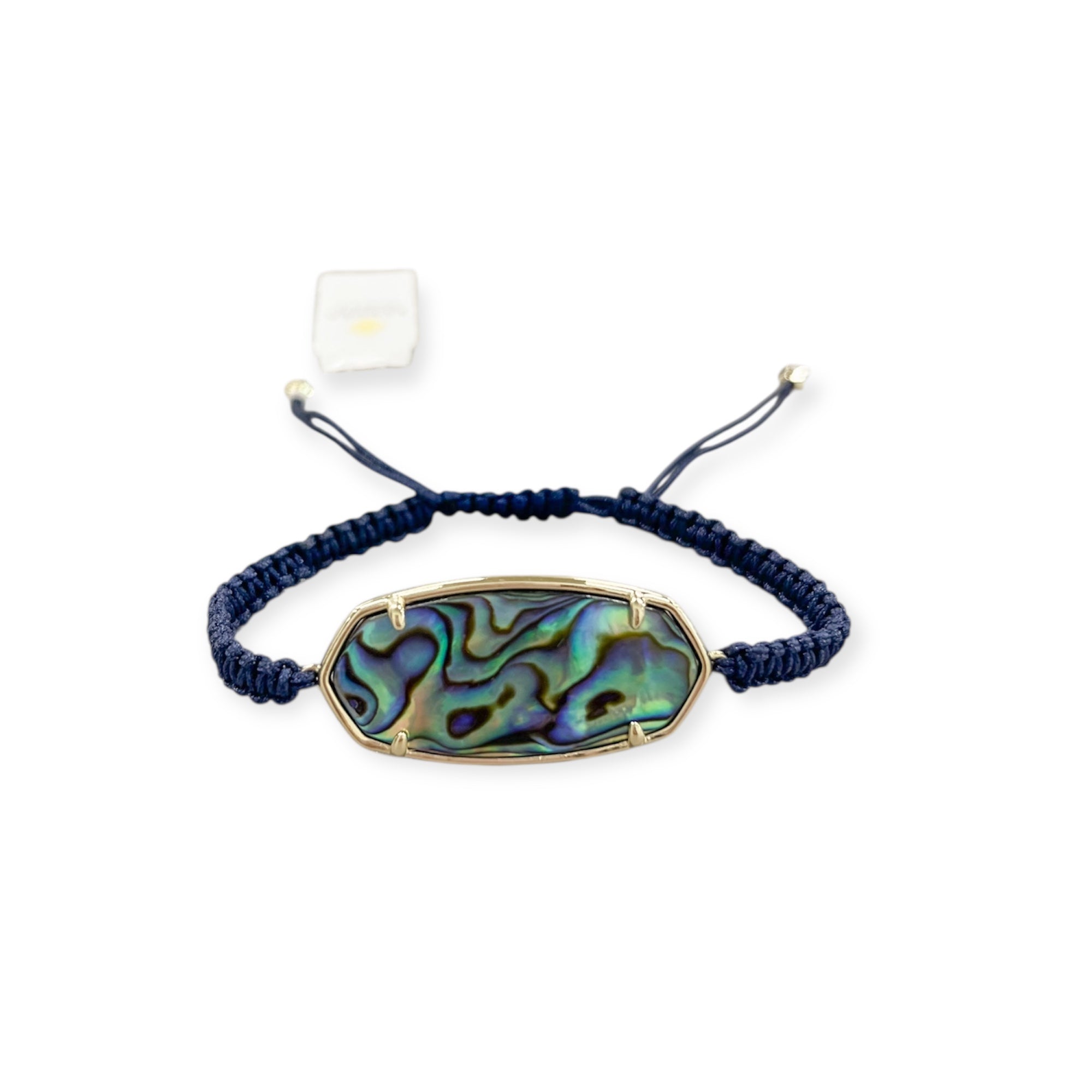 Elle Gold Friendship Bracelet in Navy Abalone