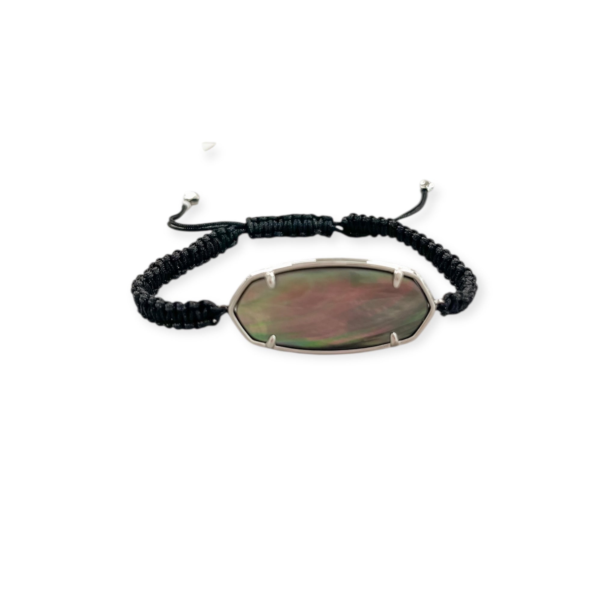 Elle Silver Friendship Bracelet in Black Mother of Pearl