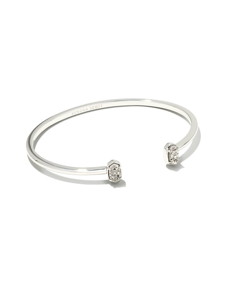 Emilie Cuff Silver Bracelet in Platinum Drusy