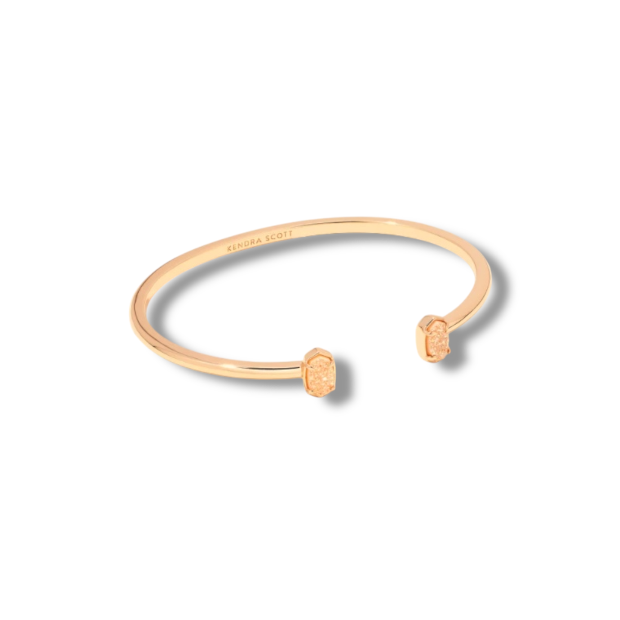 Emilie Cuff Rose Gold Bracelet in Iridescent Drusy
