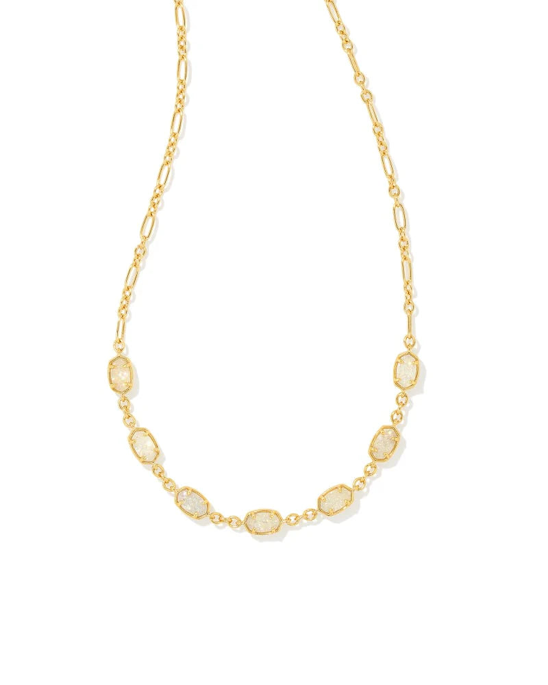 Emilie Strand Necklace in Gold and Iridescent Drusy