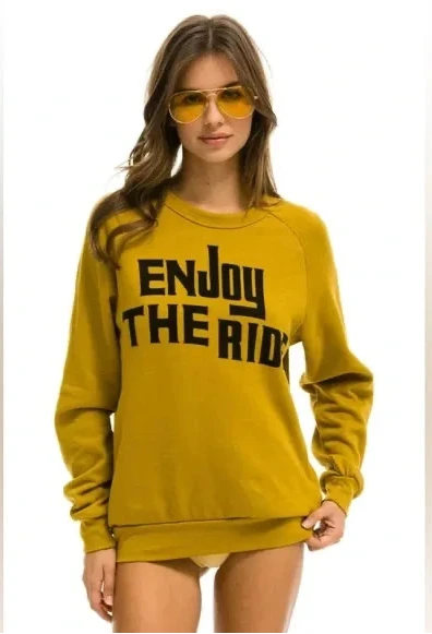 Enjoy The Ride Crew Sweatshirt Mustard