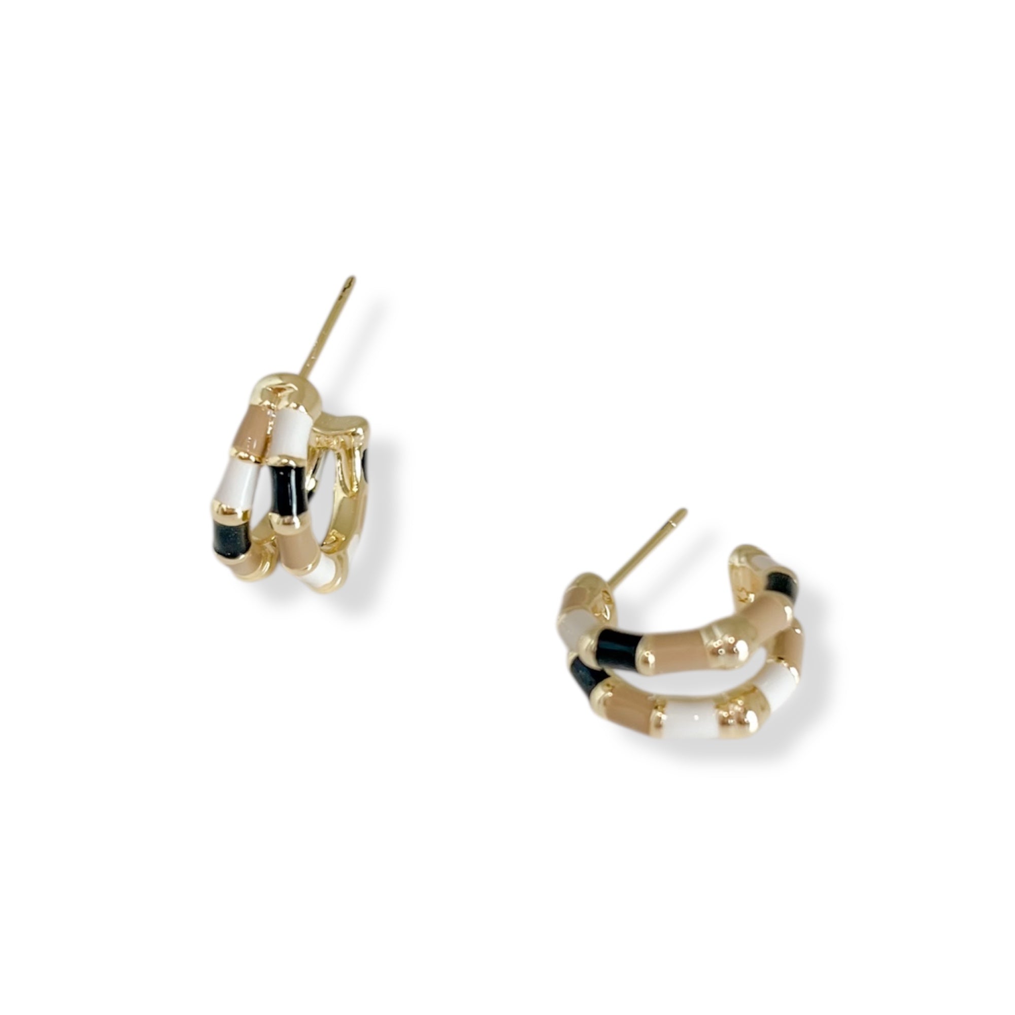 Essie Huggie Earrings in Gold Neutral Mix