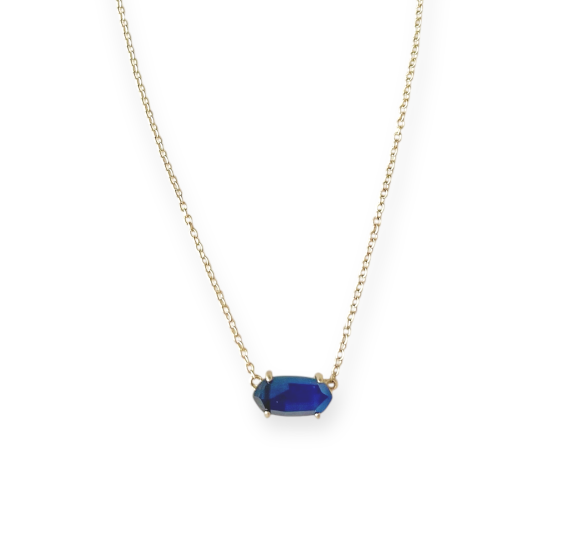 Ever Gold Short Pendant Necklace in Navy
