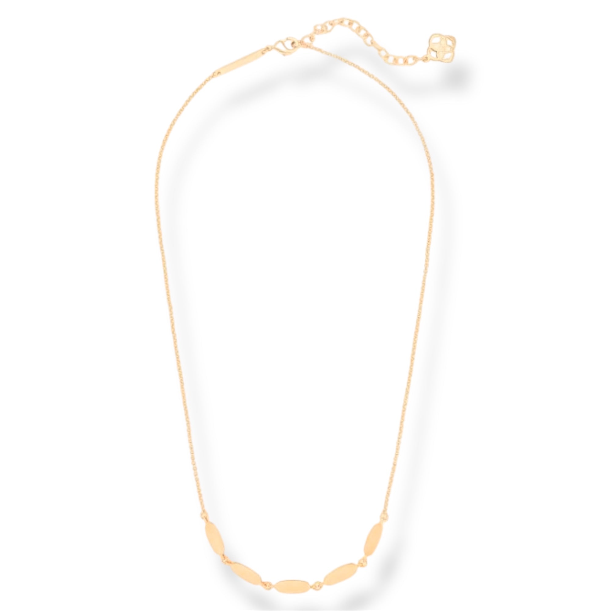Gold necklace on a white background