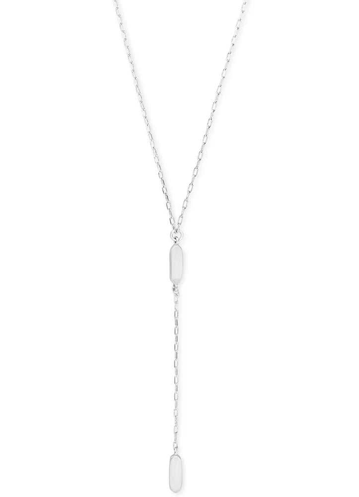 Fern Y Necklace in Bright Silver