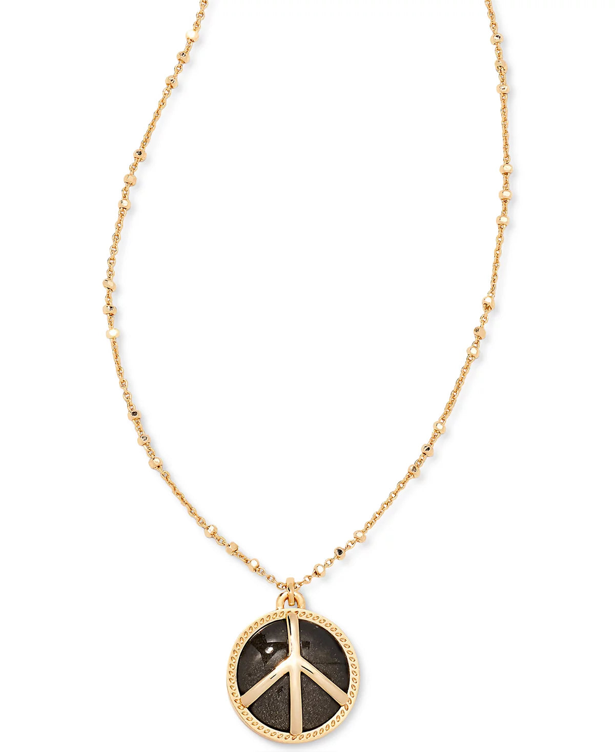 Gold-Tone Peace Reversible Pendant Necklace