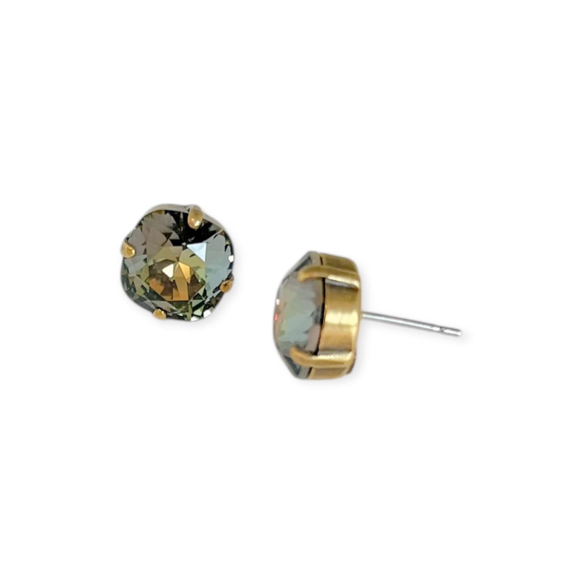 Halcyon Stud Earrings Antique Gold Selvedge Denim Sorrelli