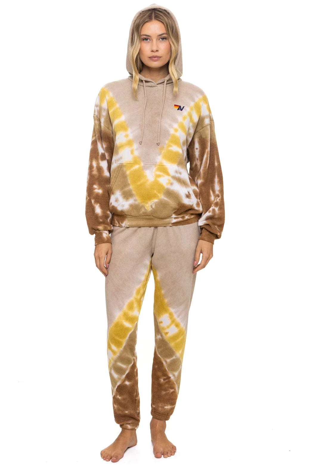 Hand Dyed Women's Sweatpants Tie Dye Sand Cinnamon