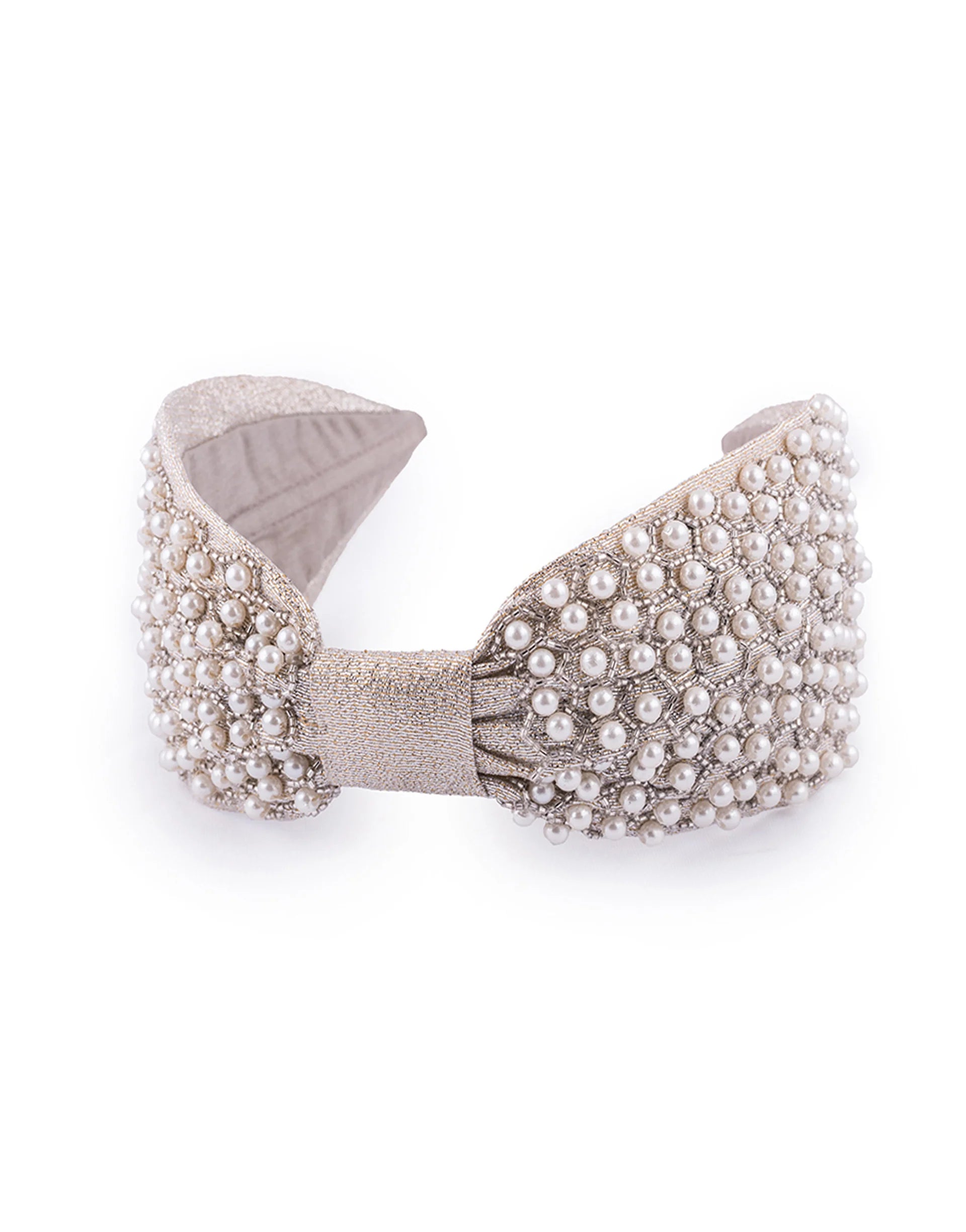 Hexasilver Pearl Beaded Headband