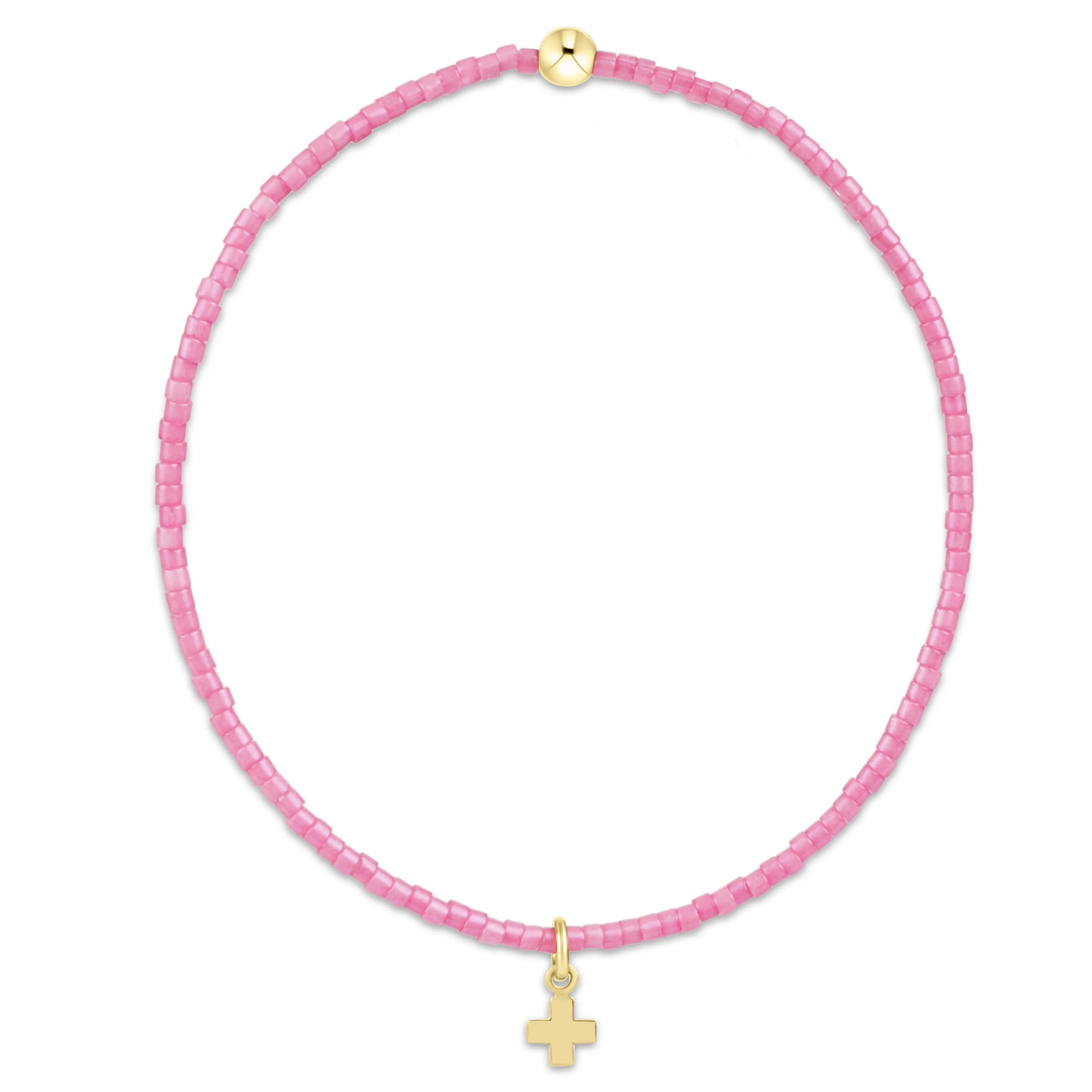 Hope Classic Bracelet  Bubblegum- signature cross small gold charm