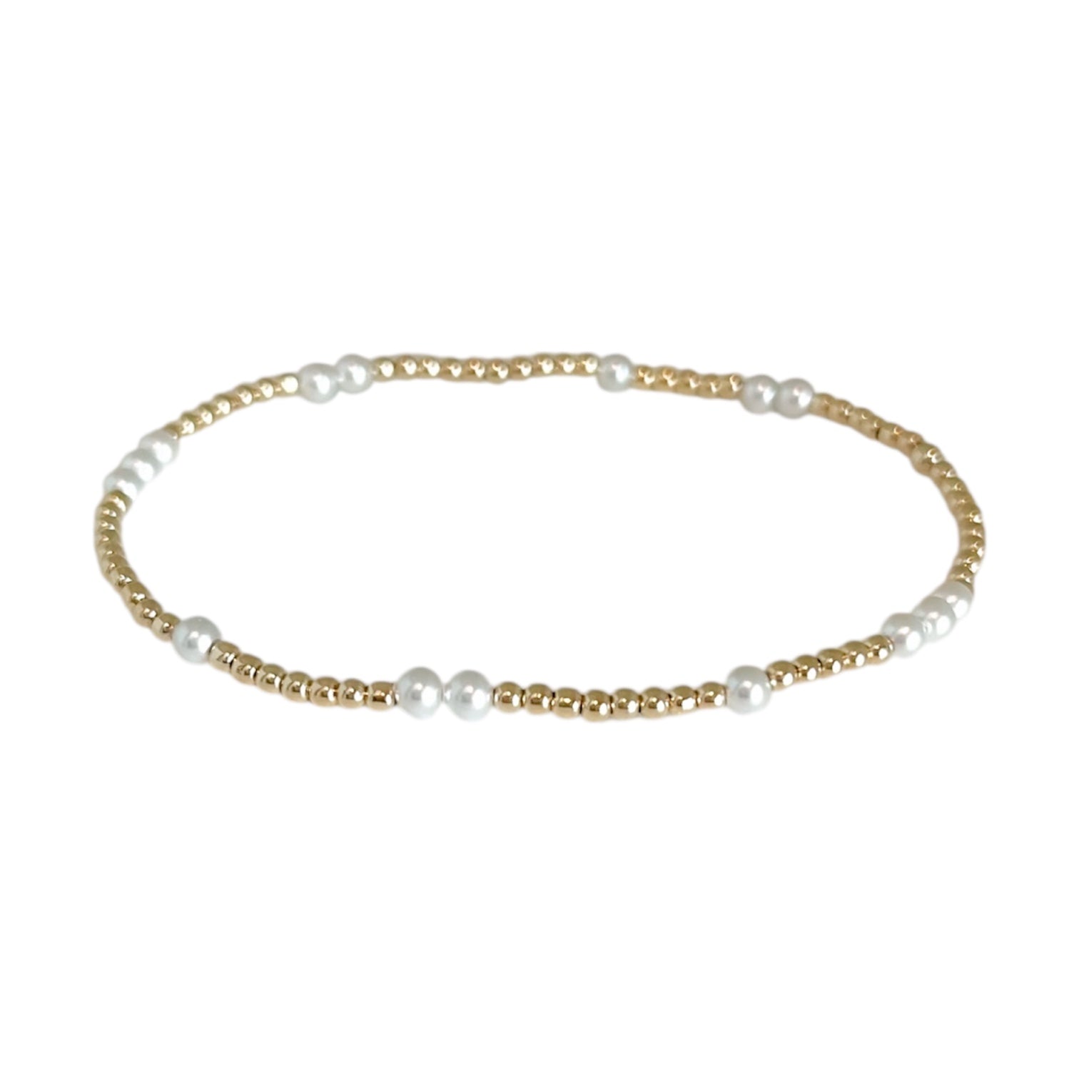 Hope Unwritten Pattern 3mm Bead Bracelet - Pearl