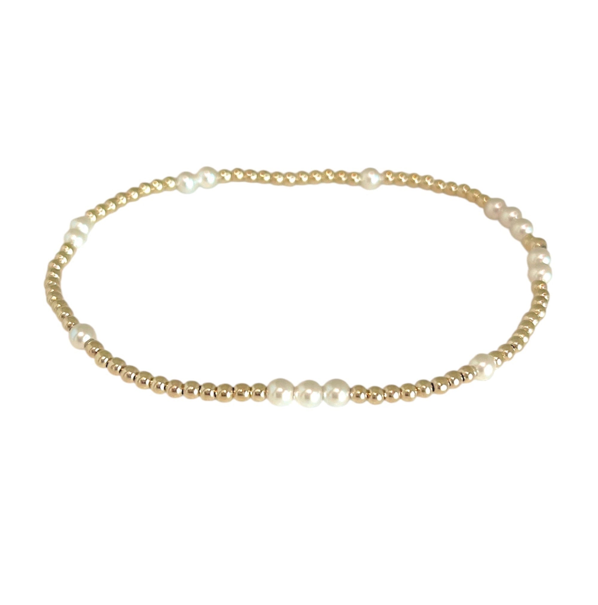 Hope Unwritten Pattern 3mm Bead Bracelet - Pearl