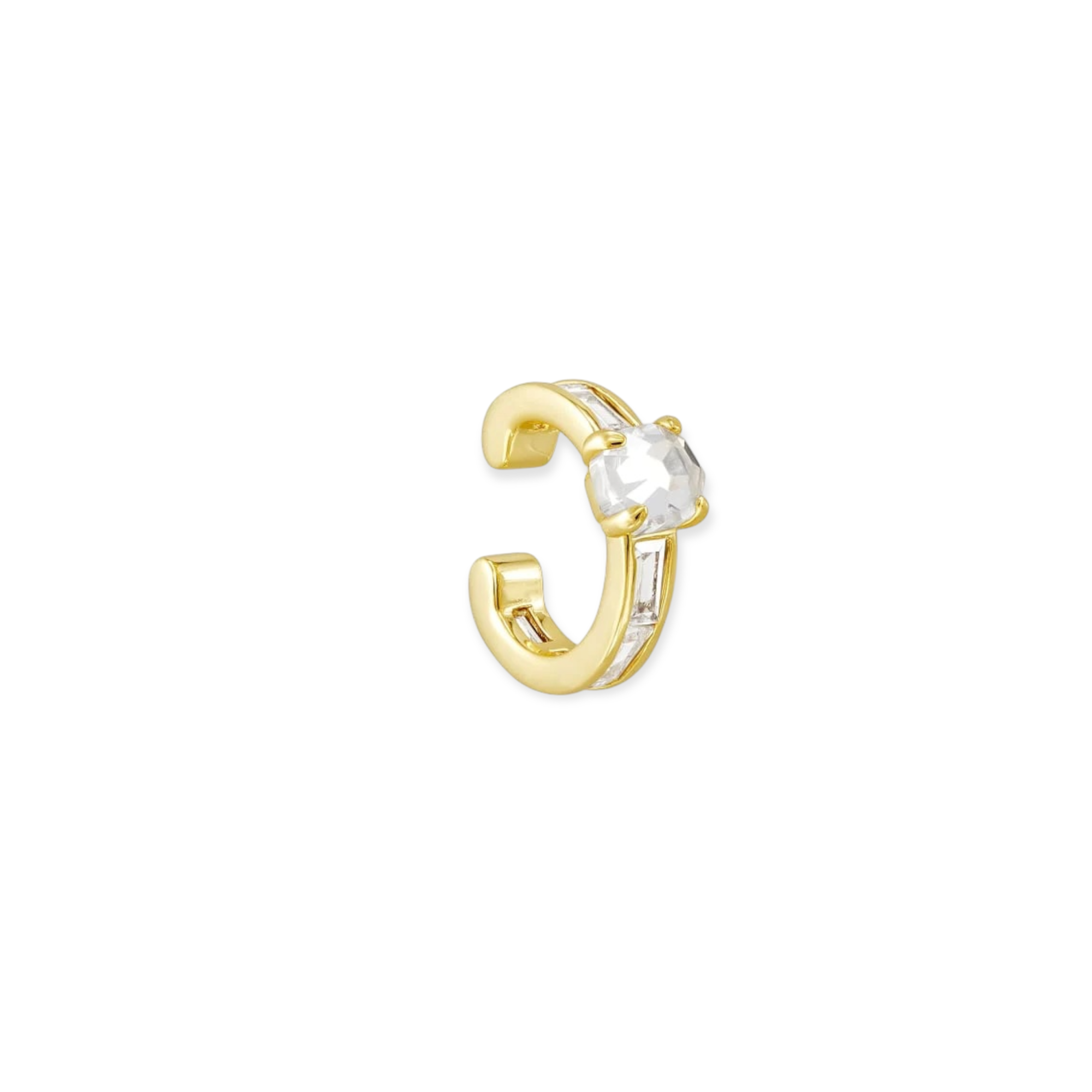 Jack Gold Ear Cuff in White Crystal