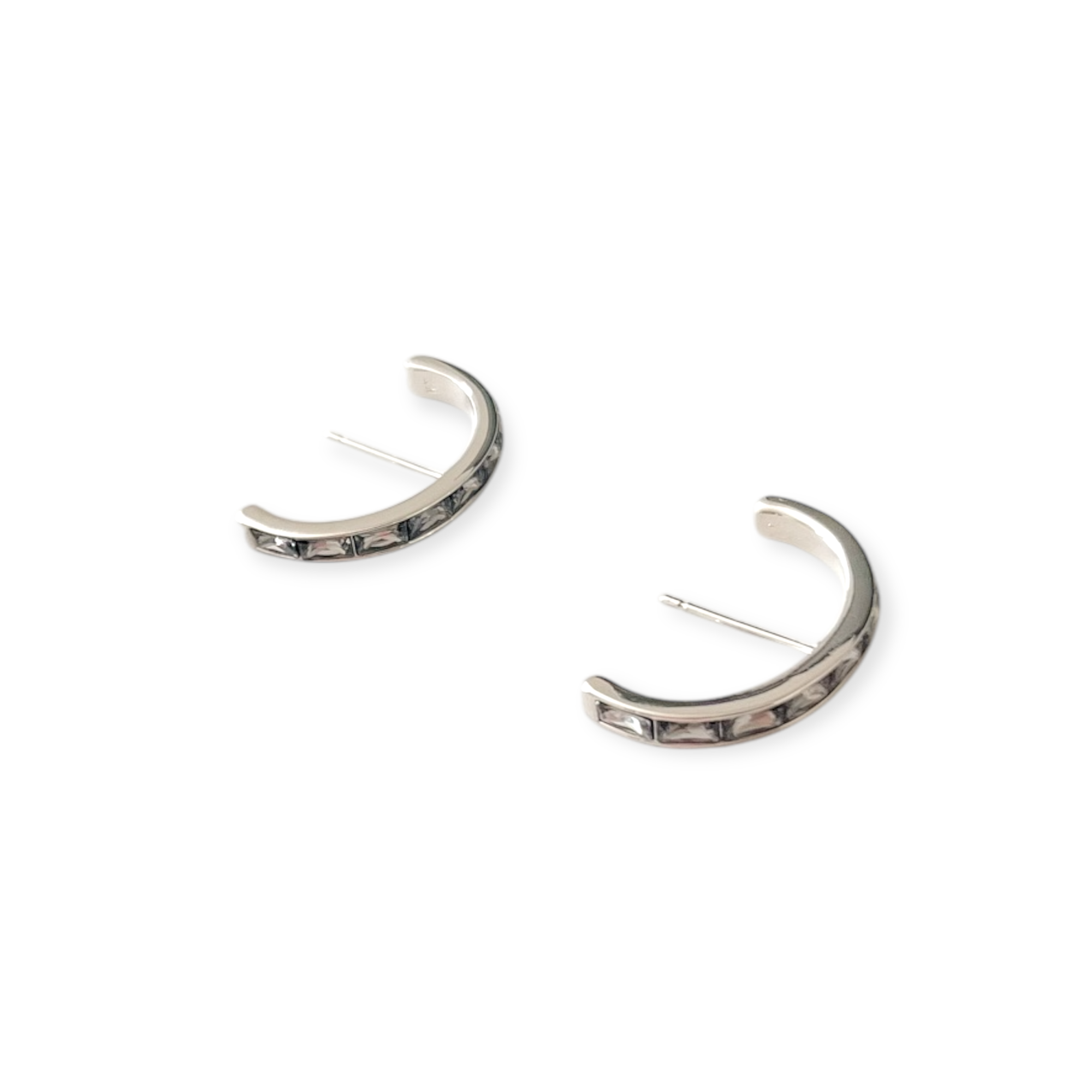 Jack Silver Statement Stud in Charcoal Gray Crystal