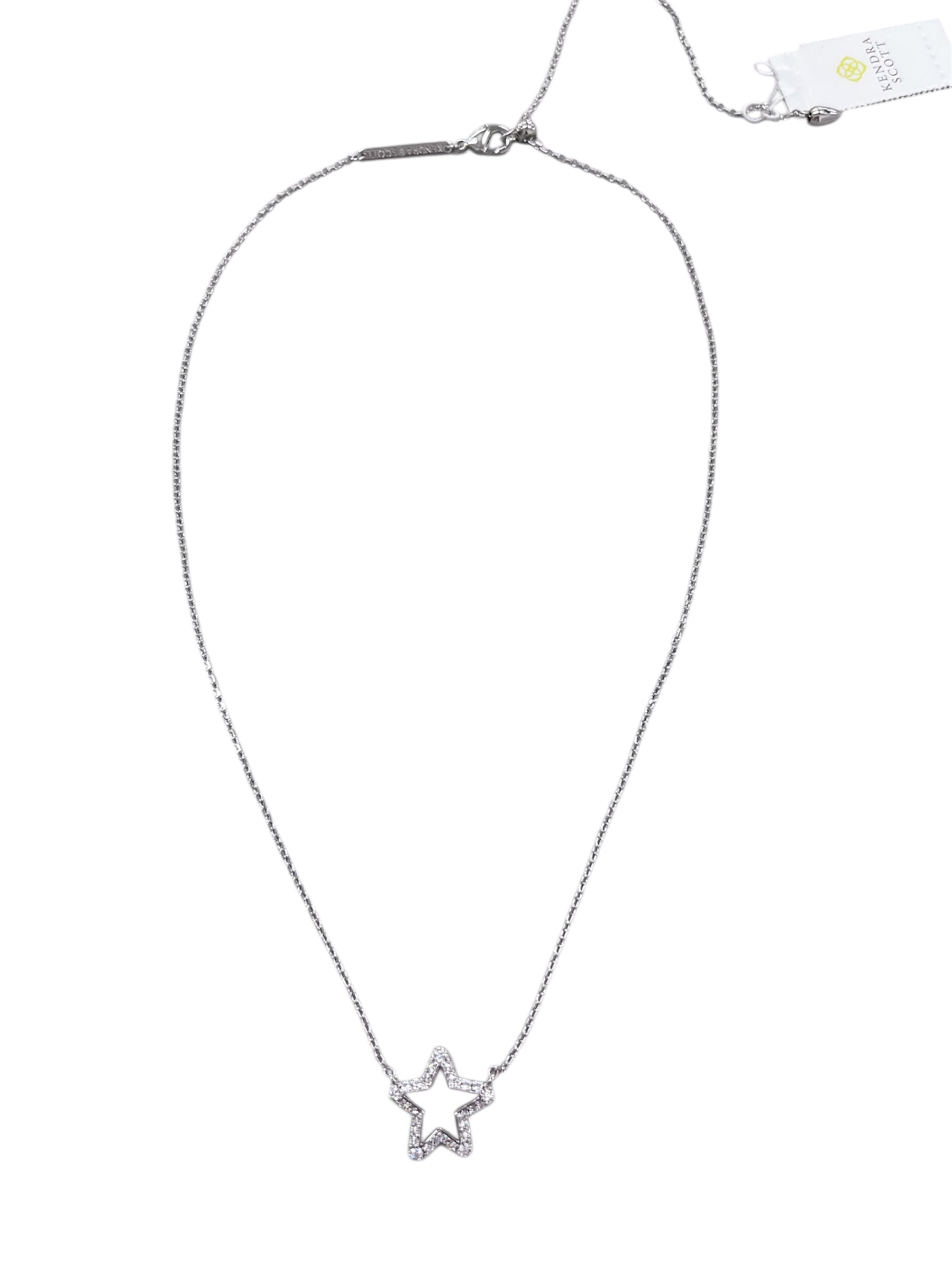Jae Star Silver Pendant Necklace In White Crystal
