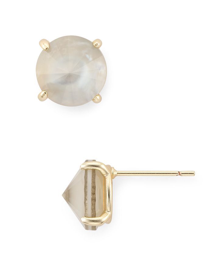 Jolie Gold Stud Grey Illusion Earrings