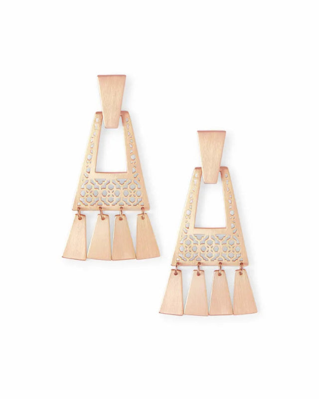 Kase Fringe Small Statement Earring in Rose Gold