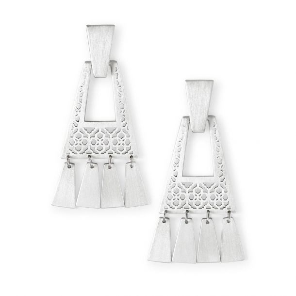 Kase Fringe Small Statement Earring in Silver
