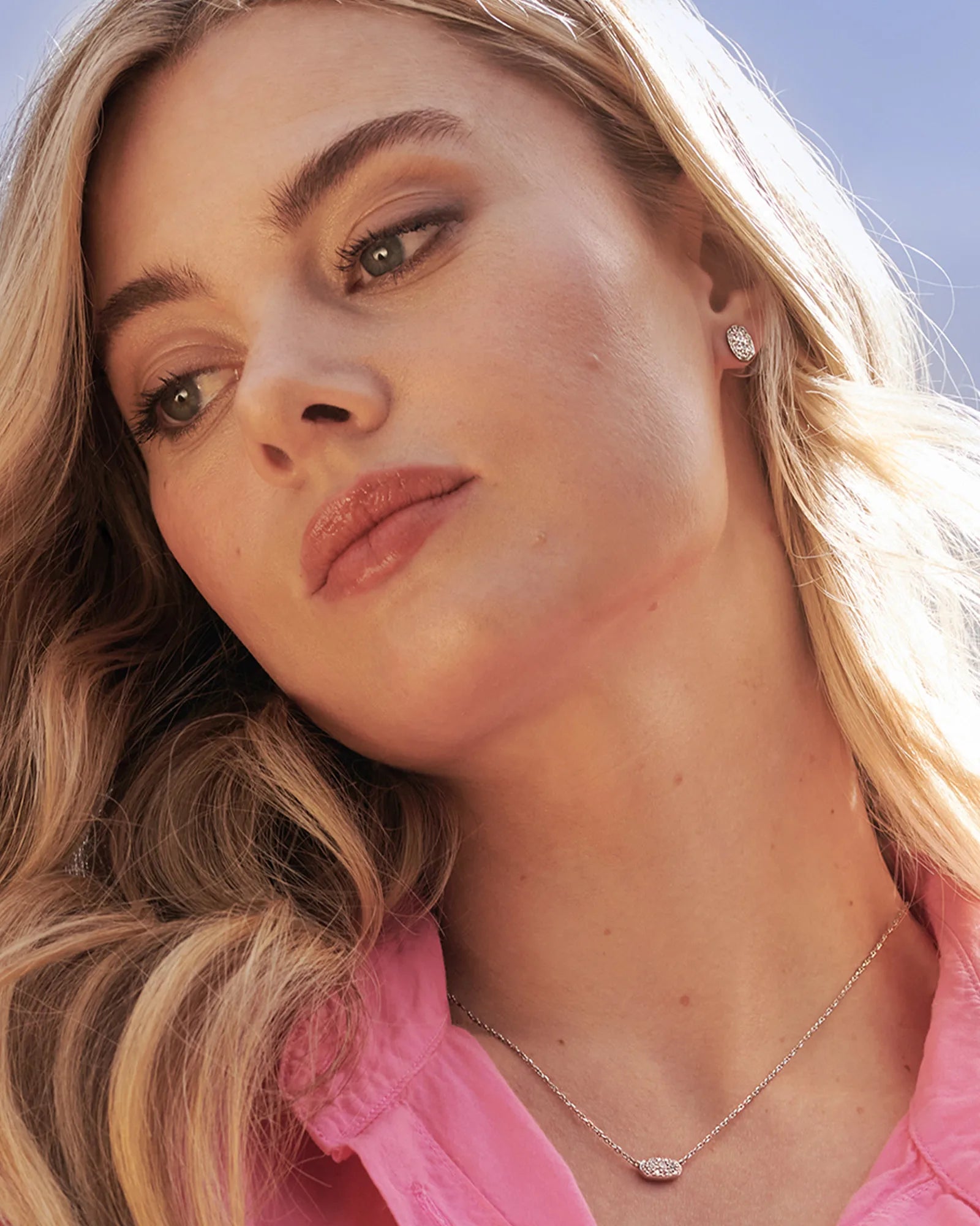 Grayson Silver Pendant Necklace in White CZ