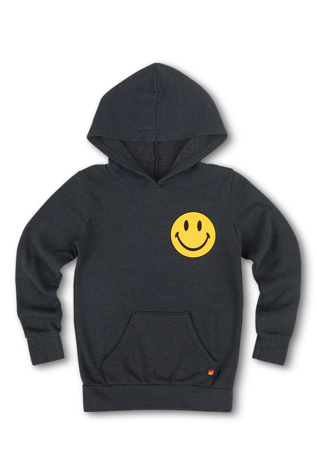 Kids Smiley 2 Pullover Hoodie- Charcoal