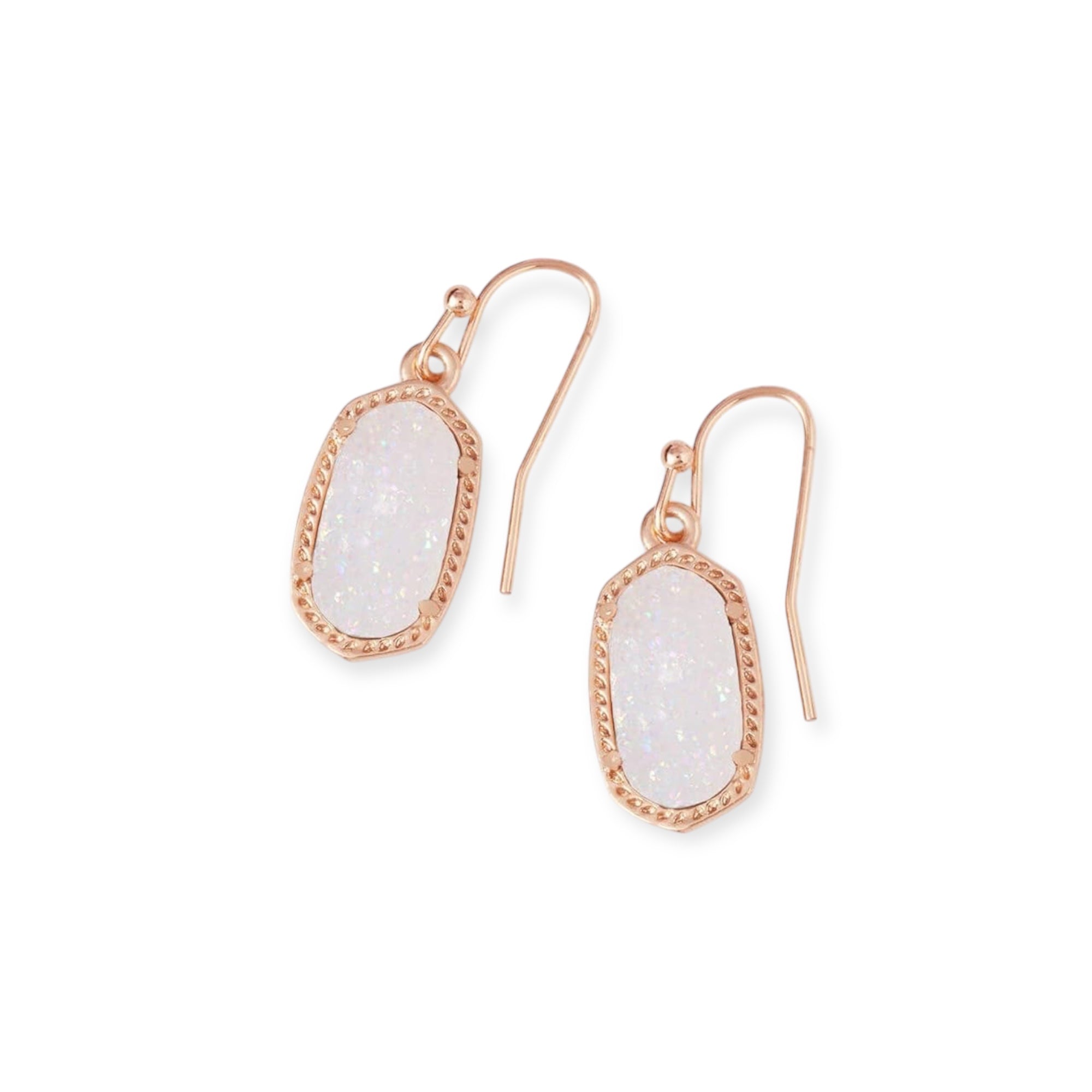 Lee Rose Gold Earrings in Iridescent Drusy