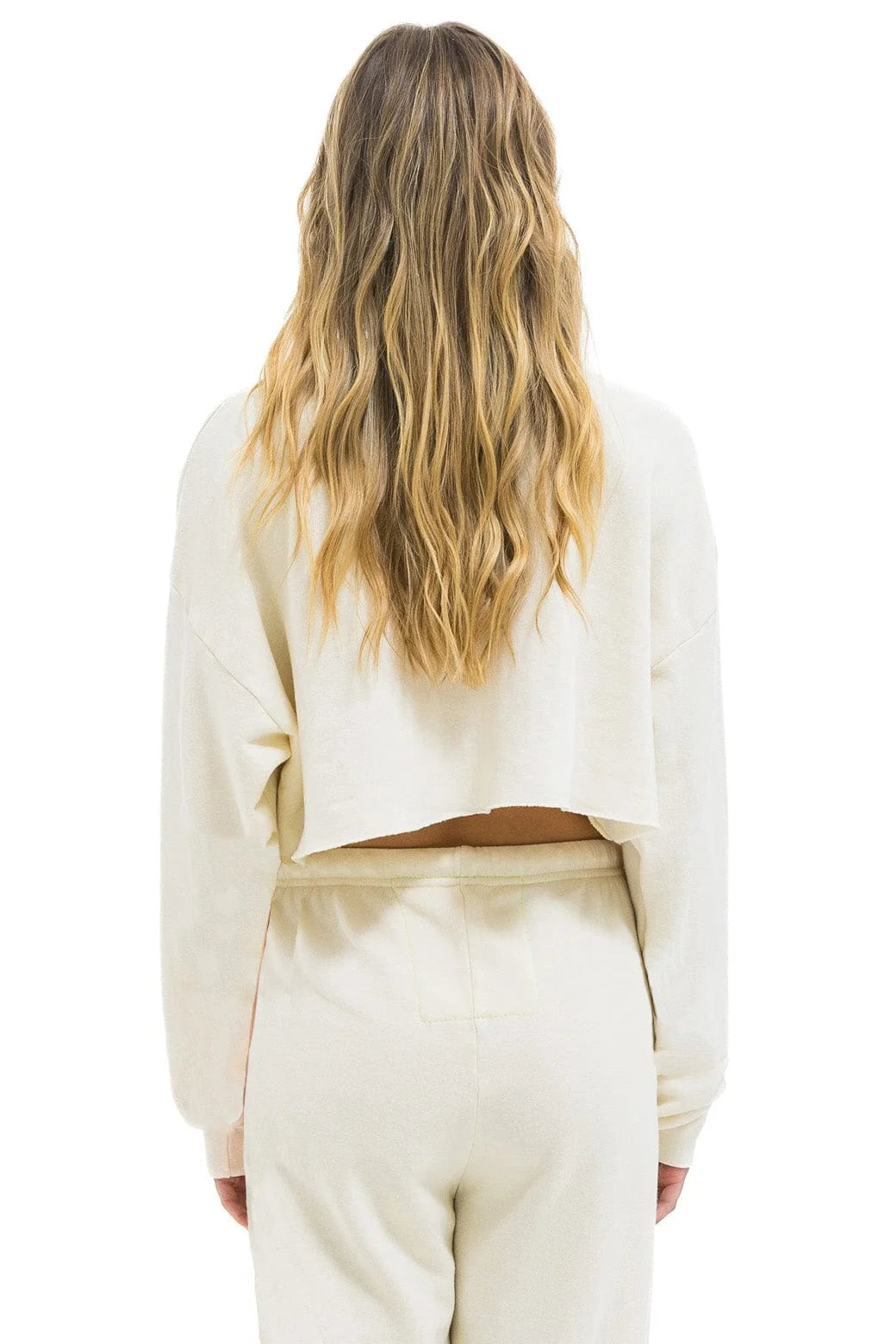 Locals Only Cropped Crew Sweatshirt- Vintage White