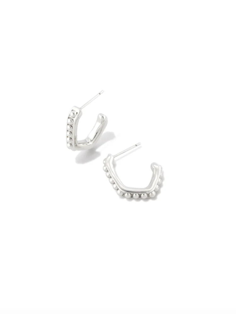 Lonnie Beaded Huggie Earring in Silver