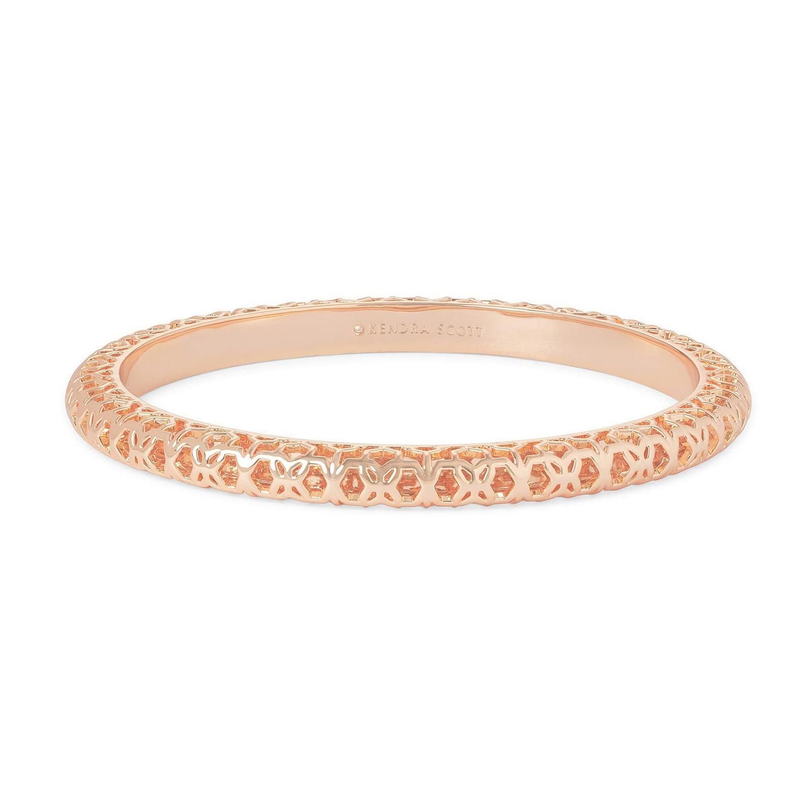 Maggie Bangle Bracelet in Rose Gold-Plated Filigree