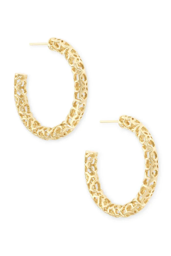 Maggie Small Hoop Earring in Gold Filigree