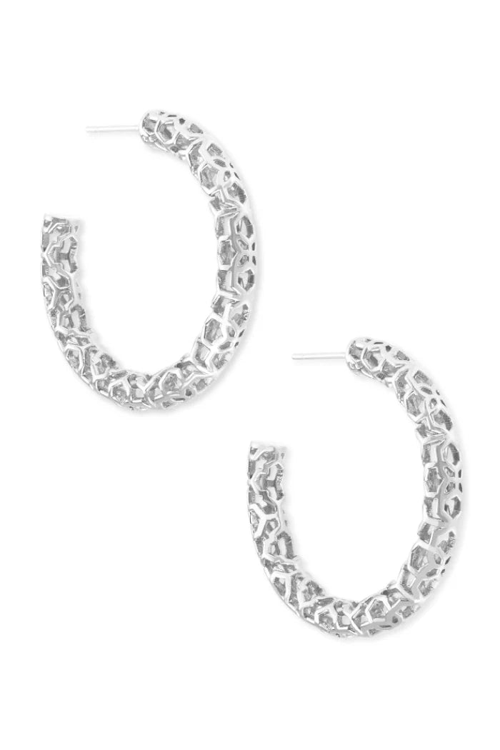 Maggie Small Hoop Earring in Silver Filigree
