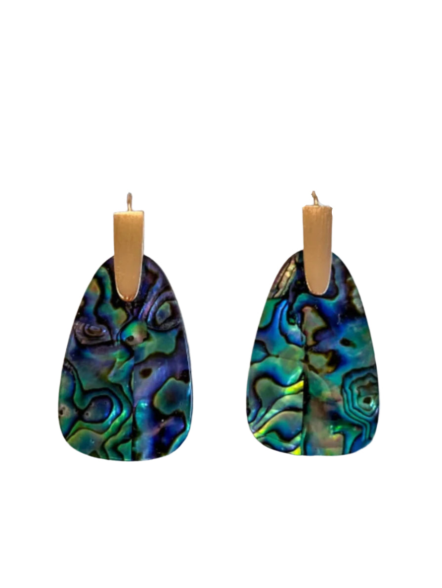 Marty Drop Earrings in Rose Gold Abalone