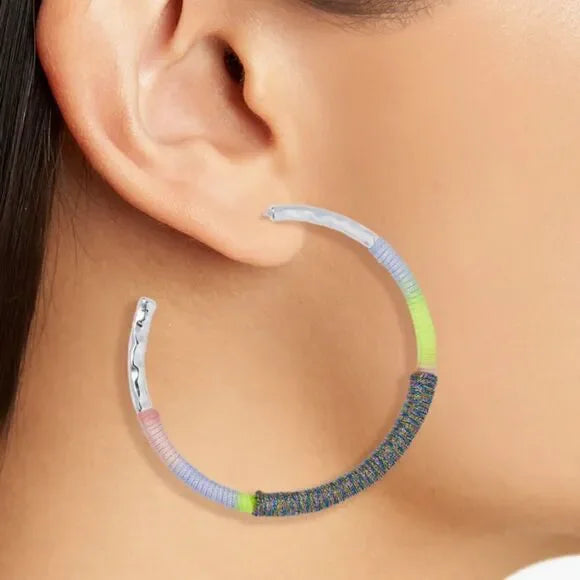 Masie Hoop Earrings in Silver