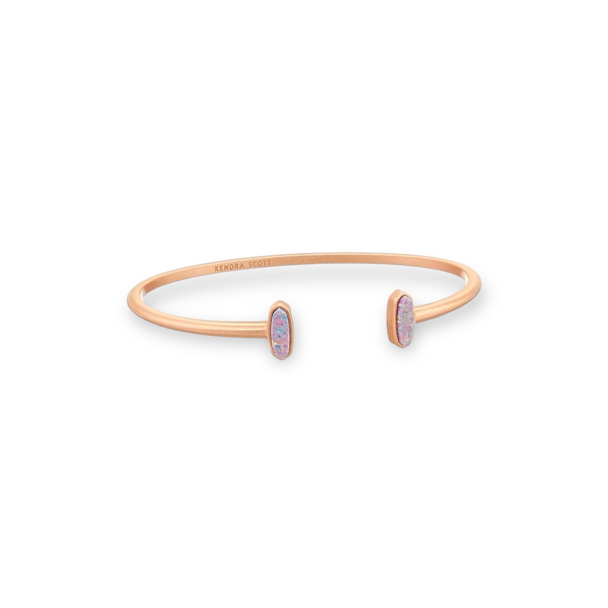 Mavis Cuff Bracelet Lavender Kyocera Opal Rose Gold Tone