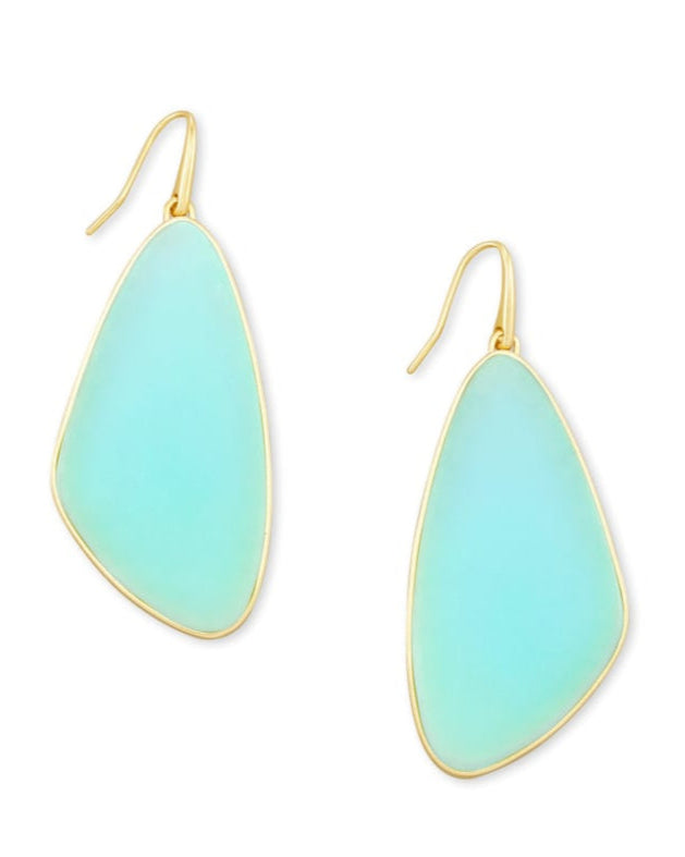 Mckenna Large Drop Earring in Gold Matte Iridescent Mint